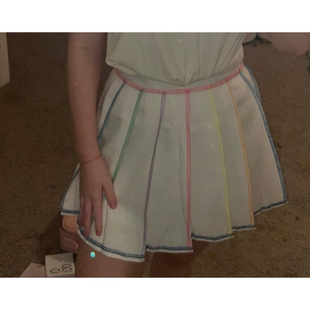 Rainbow tennis skirt